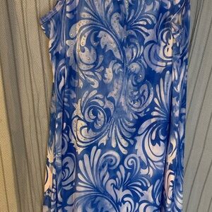 Lilly Pulitzer Blue and White Swirl Maxi Dress